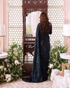 Nouveauté, sari indien pakistanais de designer, design personnalisé, séchage rapide, léger, longueur au sol, haute qualité, pour femmes, fête, mariage - Product Image 4