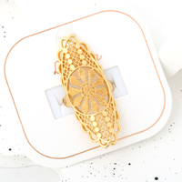 Bague ajustable de luxe NYH Dubai pour hommes et femmes, motif fleur ouverte, inoxydable, bijou tendance