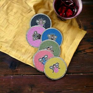 แผ่นรองแก้วถักลายด้วยลูกปัดแก้วสำหรับตกแต่งโต๊ะและห้องครัวแผ่นปูตกแต่งบ้าน - Product Image 4