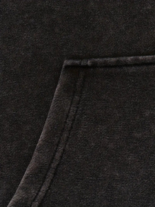 เสื้อสเวตเตอร์ผ้าคอตตอน100% หนาของผู้ชายเสื้อฮู้ดสีดำสไตล์วินเทจ - Product Image 3