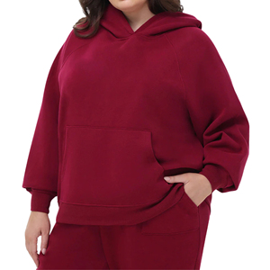 Women's Plus Size Summer <b>Hoodie</b> <b>Oversized</b> Sweatshirt Wholesale Manufacturer Plain Solid Pullover Custom Logo Heavyweight Cotton - Product Image 5