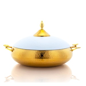 Olla caliente aislada para servir alimentos decorativa curvada a mano para boda, cena, fiesta, cazuela de acero inoxidable, olla caliente para servir - Product Image 5