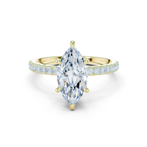 Anillos de Oro Amarillo de 10k de Primera Calidad para Uso Diario, Corte Marquesa, Engaste de Diamantes, Unisex, Anillo de Compromiso y Aniversario, Venta al por Mayor - Product Image 1