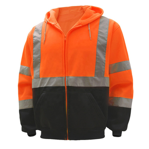 OEM Reflective OEM ODM Working Safety Wear Hombres Construcción Cremallera Sudadera con capucha a la venta Hi Vis Working - Product Image 3