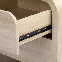 Table de chevet de style européen moderne du milieu du siècle en bois dur naturel avec 2 tiroirs Design rustique pliable intelligent pour la maison de la chambre à coucher