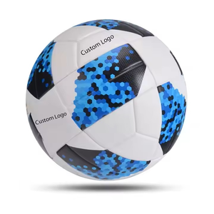 Ballon de football en PU de taille personnalisée OEM professionnel Vente en gros Impression à rayures colorées personnalisée en hauteur pour match d'entraînement sportif d'équipe - Product Image 1