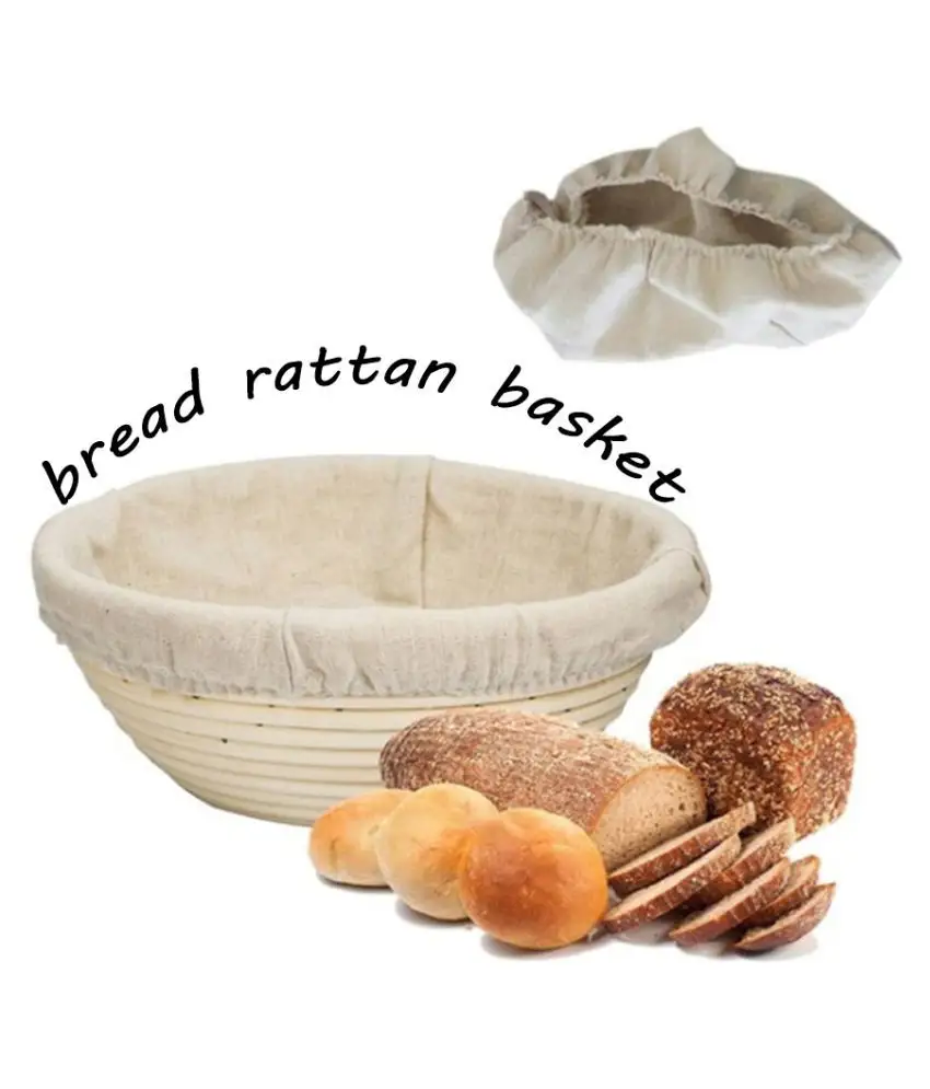 Round Rattan Bread Proofing Basket Baking Bowl Dough Bread Fermented Rattan Basket Scraper Baking for Barkers