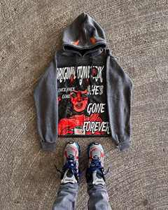 Sudadera con capucha con estampado DTG personalizada para hombre 100% algodón 480Gsm Crop Top poliéster Sudadera de felpa francesa de gran tamaño - Product Image 1