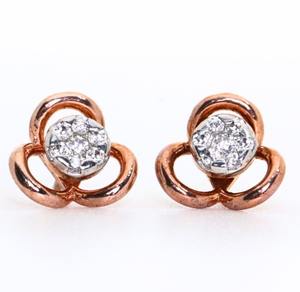 Pendientes de Aro de Oro Sólido de 14K con Diamantes de Corte Redondo, Color D a G, Diamantes Cultivados en Laboratorio y Naturales, Joyería para Mujer - Product Image 2