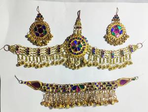 Vintage Bohemian Afghan Set Handcrafted Beaded Geometric Design with Freshwater Copper for Women's Parties Eco-Friendly - Product Image 5