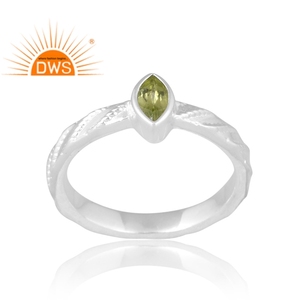 แหวนพลอยเพอริโดธรรมชาติเงินสเตอร์ลิงเครื่องประดับดีไซน์ตามสั่งสำหรับเป็นของขวัญสำหรับผู้หญิง - Product Image 1