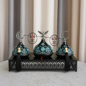Minarete decorativo Diseño único Linterna de piso Ramadan Eid Hajj Festival Vajilla decorativa para fiestas Decoración de mesa elegante - Product Image 1