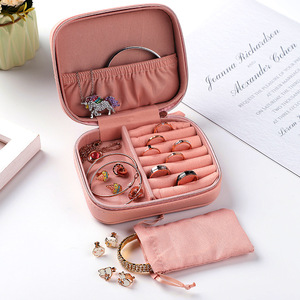 Organizador de joyas de viaje portátil, caja de almacenamiento, forma rectangular para pendientes, anillos colgantes, Cajas de Regalo - Product Image 4