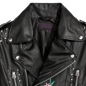 Vestes en cuir de vachette véritable brodées entièrement personnalisées pour hommes Veste en cuir bon marché à bas prix en différentes couleurs - Product Image 5