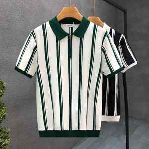 Polo de punto de verano de alta calidad 2025 para hombre, camisa de manga corta, Jersey informal con cuello en V y solapa, camisas Polo de algodón para hombre - Product Image 6