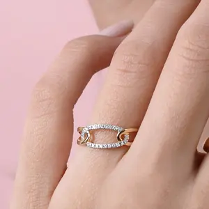 Bague en or jaune 10K 14K 18K de qualité supérieure avec diamant Celosia pour femmes 0,35 Ct Coupe ronde Diamant de laboratoire cultivé Fournisseur de bijoux en gros - Product Image 2