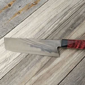 Cuchillo de Chef Nakiri de Acero de Damasco Hecho a Mano con Mango de Resina y Madera Preciosa, el Mejor Regalo para Mamá - Product Image 4