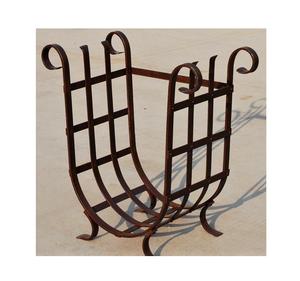 <b>Black</b> Wrought Iron Heavy Duty Logs Bin Holder 2 Layer <b>Fireplace</b> Log Rack Fireside Firewood Holders Lumber Storage Stacking - Product Image 3