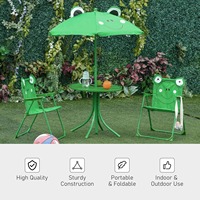 Ensemble de table et chaises pliantes en métal pour enfants, avec parasol, portable, pour camping, plage, pêche, pique-nique, salon