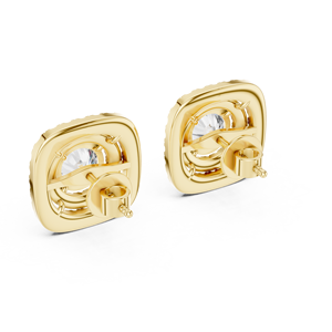 Ensemble de boucles d'oreilles clous super brillantes en or jaune 18 carats plaqué rhodium, certifiées IGI, diamants de laboratoire taille brillant 1,4 carat, luxe pour usage quotidien - Product Image 2