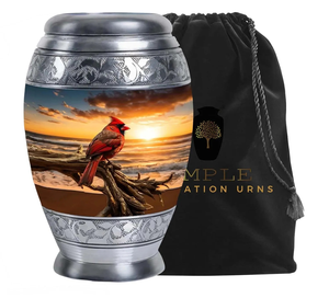 โกศเผาอลูมิเนียมทำด้วยมือเคลือบขนาดใหญ่ (220ลูกบาศ์ก) และของที่ระลึก (3ลูกบาศ์กใน) โกศที่กำหนดเอง - Product Image 1