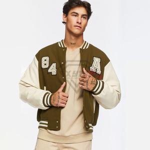 Veste Letterman Varsity pour hommes design personnalisé automne hiver élégant avec écusson brodé en chenille personnalisé sur le devant - Product Image 1