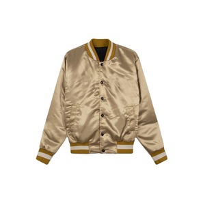 Chaqueta de satén de seda brillante con letras al por mayor de último diseño chaqueta de bombardero universitaria para mujer bordada con logotipo personalizado - Product Image 1