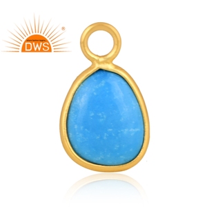 Meilleure vente en argent sterling plaqué or 18 carats pendentif en pierre précieuse matrice turquoise Demi bijoux fins pour femme cadeau pour elle - Product Image 3