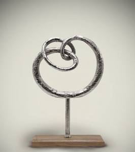 Noeud en métal Sculpture abstraite décorative pièce maîtresse en aluminium Art décor de bureau à domicile sculpture polie moderne - Product Image 1