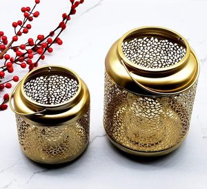 Decorative Gold Metal <b>Candle</b> Holder Hollow Out <b>Candle</b> Hanging <b>Lantern</b> for Home Holiday Garden Party Ramadan - Product Image 2