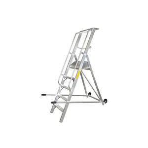 Industrial Design 5-Step Aluminum Alloy <b>Platform</b> <b>Ladder</b> with Work <b>Platform</b> for Outdoor Warehouse & Exterior Usage - Product Image 1