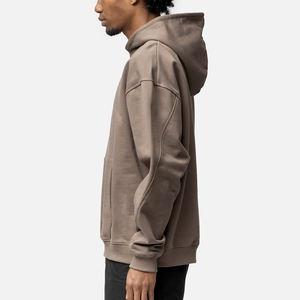 Sudadera con capucha de felpa francesa de lujo de talla grande, estilo oversize, largo extendido, hombros caídos, para hombre - Product Image 5