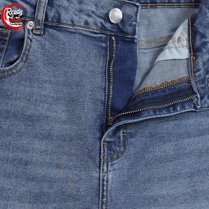 Pantalones vaqueros de cintura alta personalizados de Pakistán para mujer, estilo recto Premium con decoración de cinturón transpirable, patrón sólido - Product Image 5