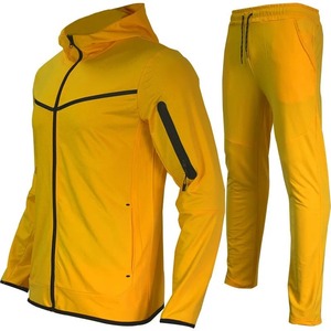 Ensemble de survêtement sport pour homme grande taille coupe classique du fabricant, avec logo personnalisé, écologique, comprenant un sweat à capuche zippé intégral et un pantalon de survêtement - Product Image 2