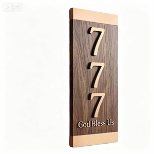 <span class=keywords><strong>Plaque</strong></span> <span class=keywords><strong>de</strong></span> numéro <span class=keywords><strong>de</strong></span> <span class=keywords><strong>maison</strong></span> en bois moderne Sikatu, adhésive, pour villa, appartement, hôtel, entrepôt - Résistante à l'eau - Product Image 5
