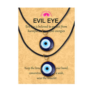 Vergoldete Edelstahl-Halskette mit böser-Blick-Anhänger, geometrischer blauer türkischer Augen-Charm, 25 mm, 2er-Pack, trendiges christliches Geschenk - Product Image 4