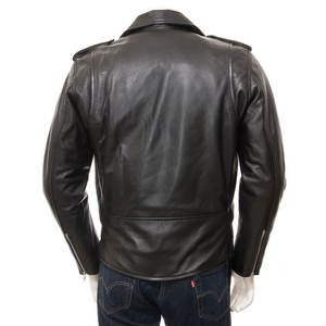 แจ็กเก็ตหนังสีดำของผู้ชายเสื้อกันลมกันน้ำสไตล์สตรีทสำหรับฤดูหนาวสีและขนาดตามสั่ง - Product Image 2