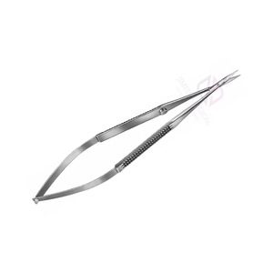 Tijeras Manuales de Acero Inoxidable para Microcirugía Ocular |   Instrumento Quirúrgico de Precisión con Hoja Recta y Mango Impreso, Certificado CE - Product Image 3