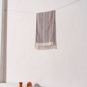 Serviette turque à pompons multicolores, 17x38 pouces - Product Image 5