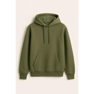 เสื้อฮู้ดพิมพ์ลายแบบเรียบสีเหลืองสำหรับเด็กผู้ชายเด็กผู้หญิงเสื้อมีฮู้ดแฟชั่นเสื้อ100% แบบสวมหัวทำจากผ้าขนสัตว์เฮฟวี่เวททรงหลวมผลิตในอินเดีย - Product Image 2