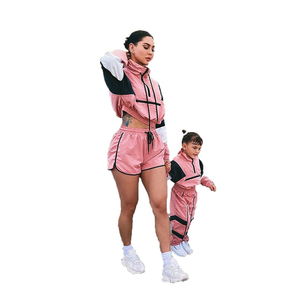 Nueva moda para mujer, cortavientos con cremallera corta y chándal de longitud completa, conjunto de dos piezas de Color sólido transpirable de Pakistán - Product Image 5