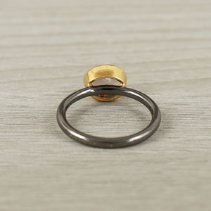 Minimalist <b>Rose</b> <b>Quartz</b> <b>Ring</b> For Women 925 Sterling Silver & Gold Bezel Elegant Daily Wear Gemstone Jewelry - Product Image 2