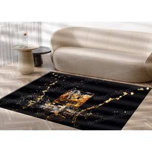 Tapis imprimé avec motif de verre à vin, moderne et épais pour la cuisine et le bar, tapis en chenille - Product Image 3