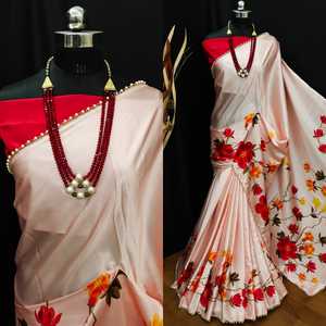 Saree de seda japonesa de calidad superior, elegante aspecto para fiesta, Saree, precio al por mayor, exportación y fabricante de la India - Product Image 3