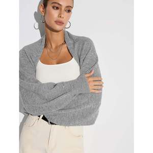 Cardigan court en tricot imprimé à boutons pour femme, pour l'hiver - Product Image 3