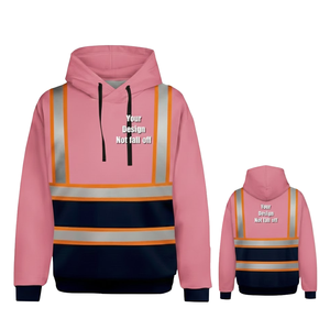 Sweat à capuche réfléchissant haute visibilité, doublé polaire, uniforme de chantier, protection hivernale, vêtements de travail - Product Image 6