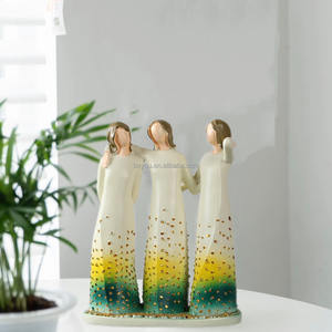 Figuritas de hermandad Chi <span class=keywords><strong>Eta</strong></span> Phi estatuas hechas a mano de resina verde amarillo mujeres ornamento regalo para ocasión festiva decoración de estante de escritorio - Product Image 4