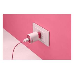 Cargador USB Tipo-A de 12W STYLECOLOR, Color Rosa, Cable Adaptador de Carga ACHUSBSMART12WP - Product Image 3