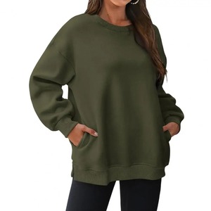 Sweats anti-rides surdimensionnés de qualité supérieure Sweats à capuche respirants au design haut de gamme pour femme Chemises en coton bio à manches longues - Product Image 3