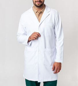 เสื้อโค้ทสำหรับห้องแล็บยูนิเซ็กส์ชุดยูนิฟอร์มสีขาวผ้าฝ้ายโพลีเอสเตอร์สำหรับแพทย์วิทยาศาสตร์การแพทย์ชุดพยาบาลโรงพยาบาล - Product Image 3